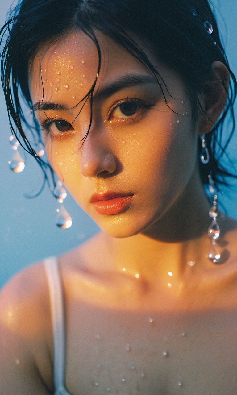 xxmixgirl,  1girl wet tshirt water drops,  splash detailed on Tensor.Art