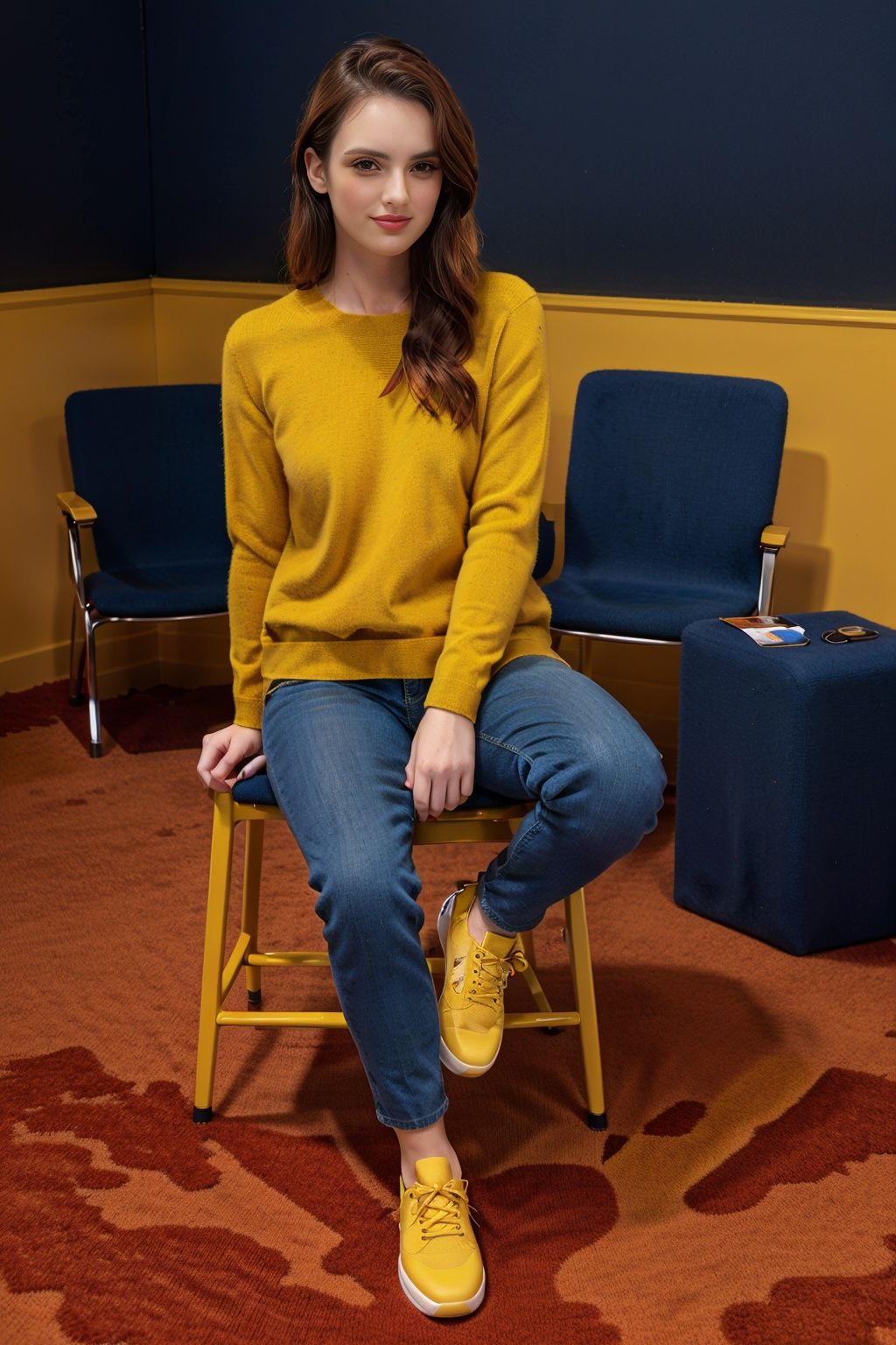 xyzsansweater223,  1girl,  yellow sweater by vampiiluk on Tensor.Art