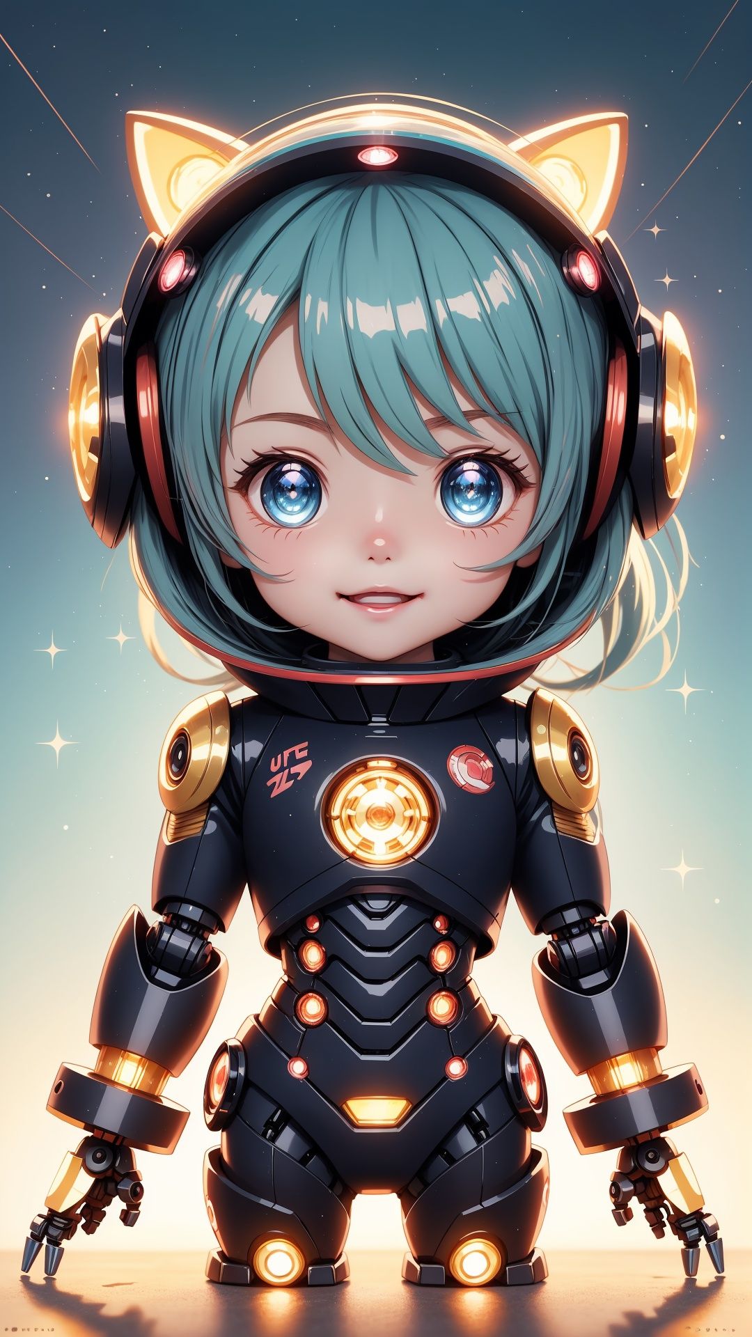(best quality,  ultra-detailed),  Cute Chibi Robot on Tensor.Art