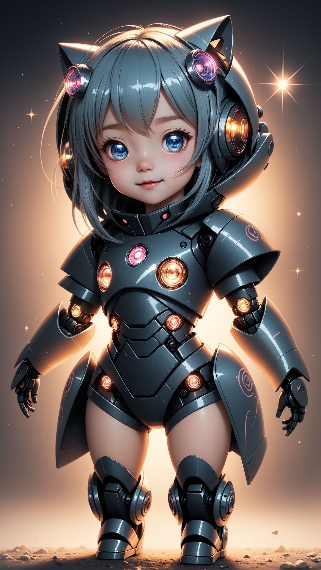 (best quality,  ultra-detailed),  Cute Chibi Robot on Tensor.Art