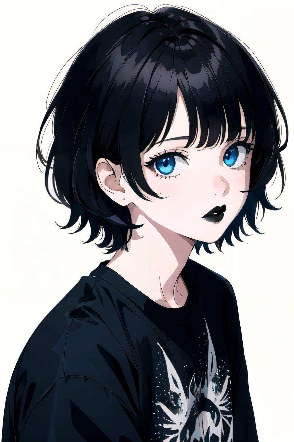 goth girl,  gothic,  black hair on Tensor.Art