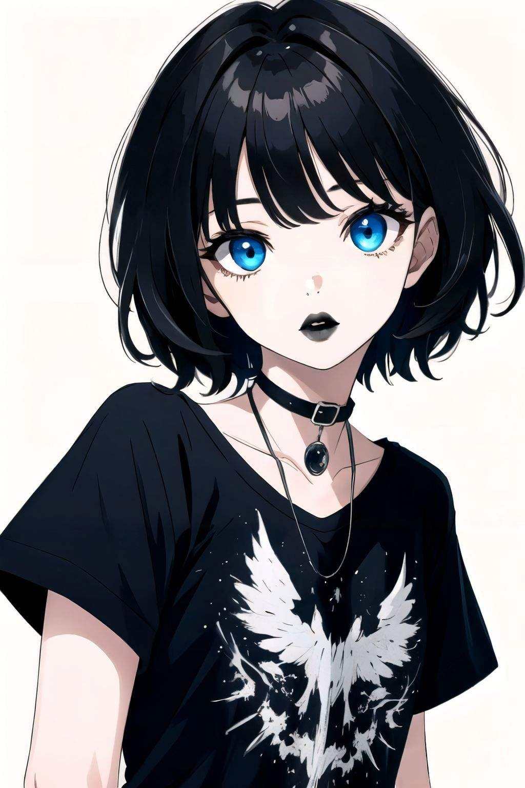 goth girl,  gothic,  black hair on Tensor.Art