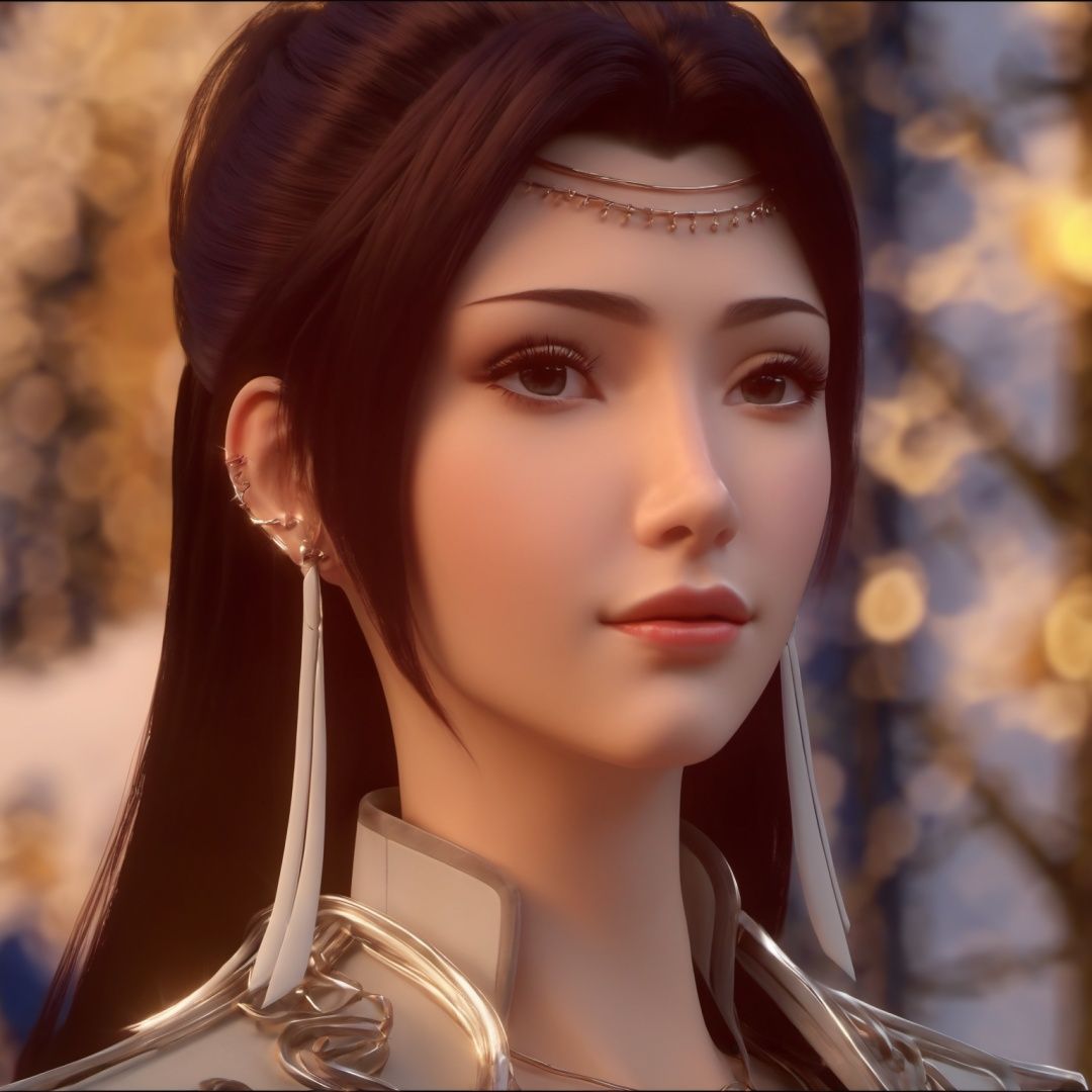 (8k, best quality, masterpiece), (ultra-detailed:1.1), (high detailed skin),1girl, 3d, bokeh, depth_of_field, earrings, focused, jewelry, lips, long_hair, looking_at_viewer, photo_\(medium\), photorealistic, solo, <lora:yunyun_xl:0.8>