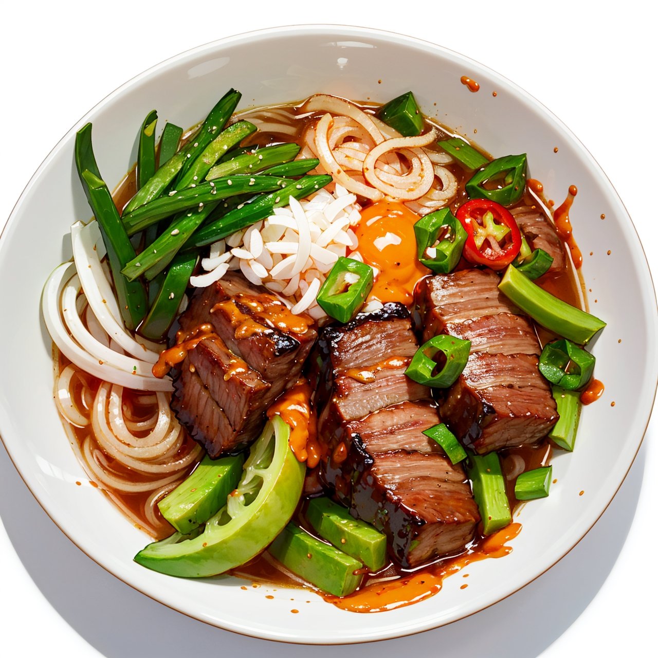 food,  food focus,  a pho bowl on Tensor.Art