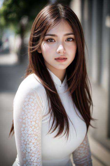1girl,  aodai white,  photo art on Tensor.Art