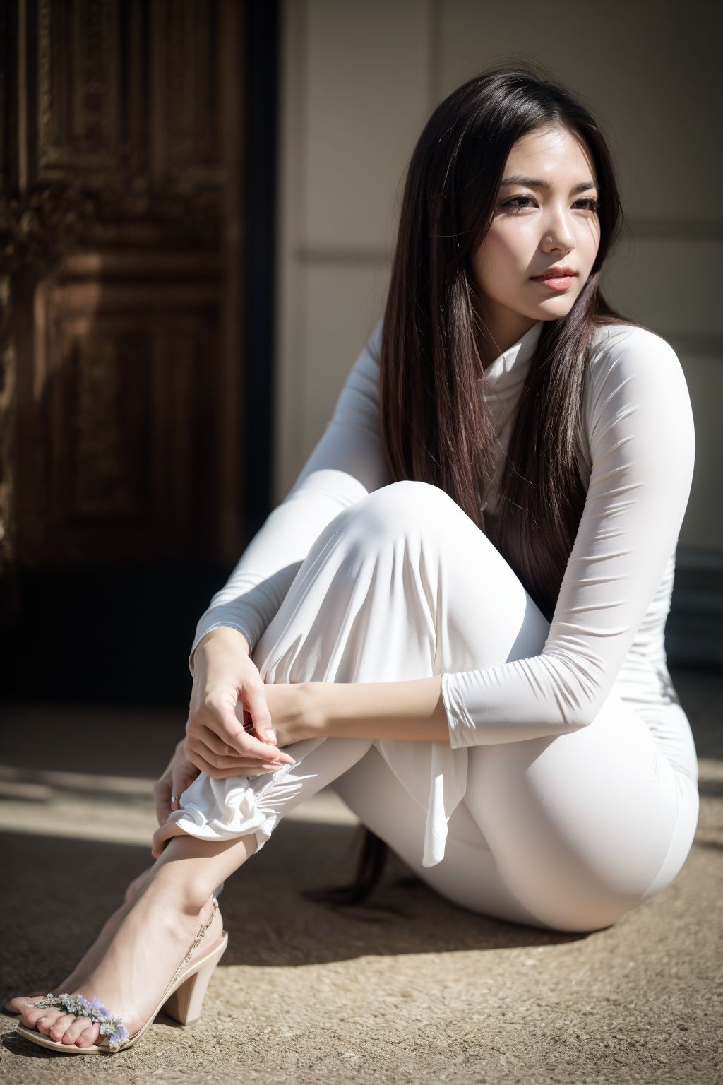 1girl,  aodai white,  photo art on Tensor.Art