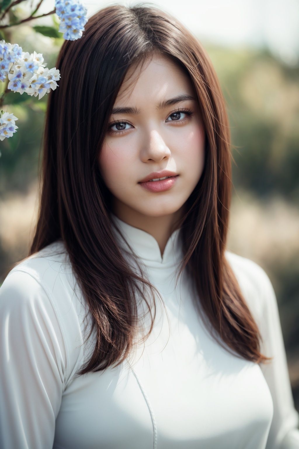 1girl,  aodai white,  photo art on Tensor.Art