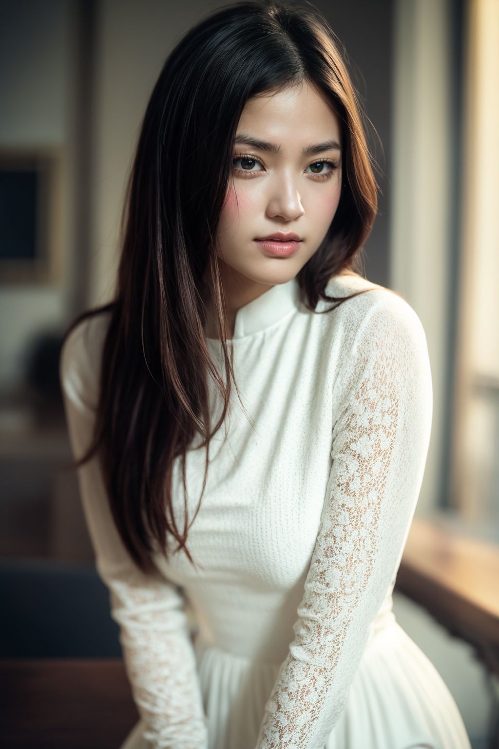 1girl,  aodai white,  photo art on Tensor.Art