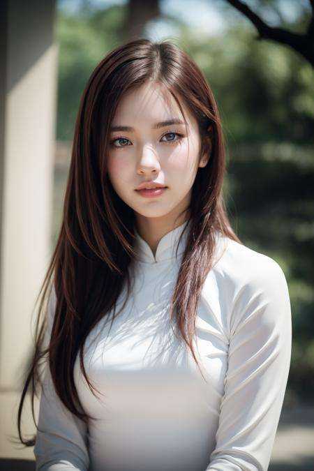 1girl,  aodai white,  photo art on Tensor.Art