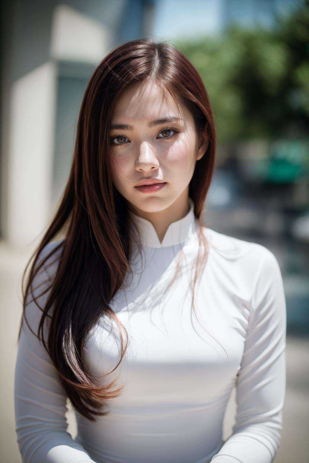 1girl,  aodai white,  photo art on Tensor.Art