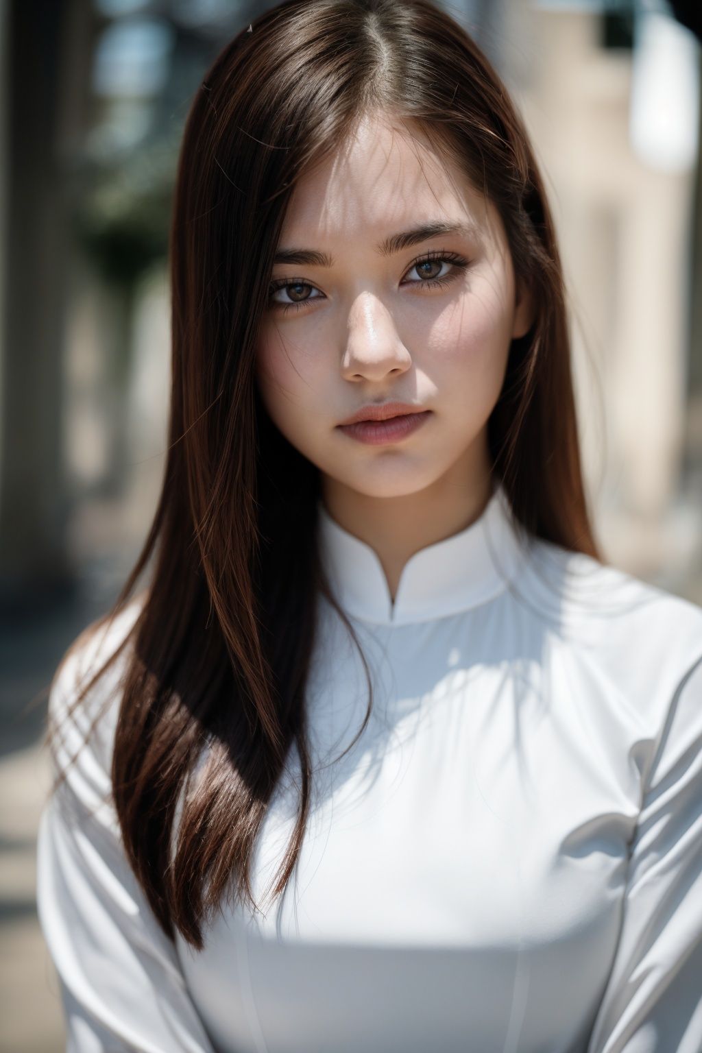 1girl,  aodai white,  photo art on Tensor.Art