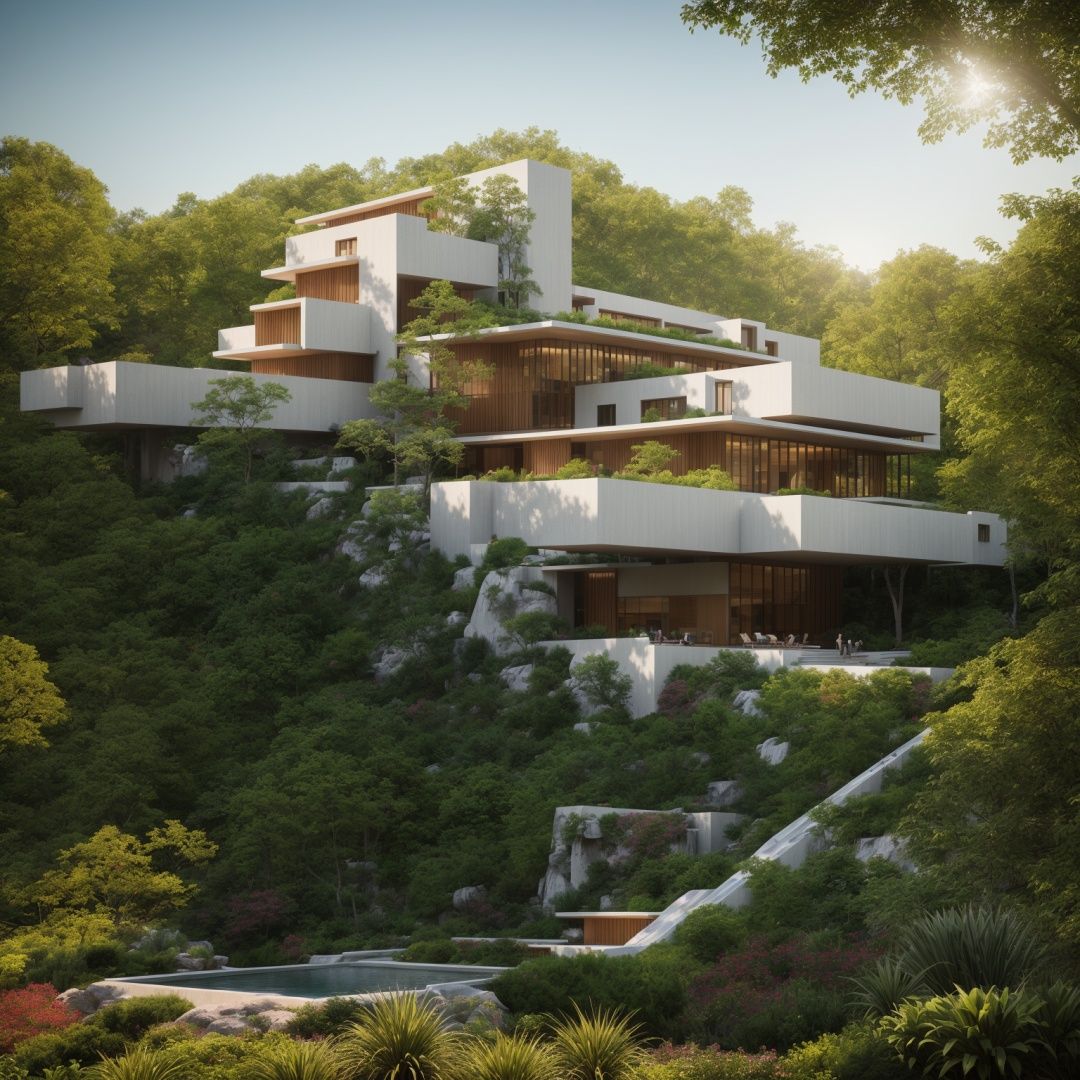 ((A photography showcase of Fallingwater,  the iconic architecture by Frank Lloyd Wright located in Mill Run,  Pennsylvani...