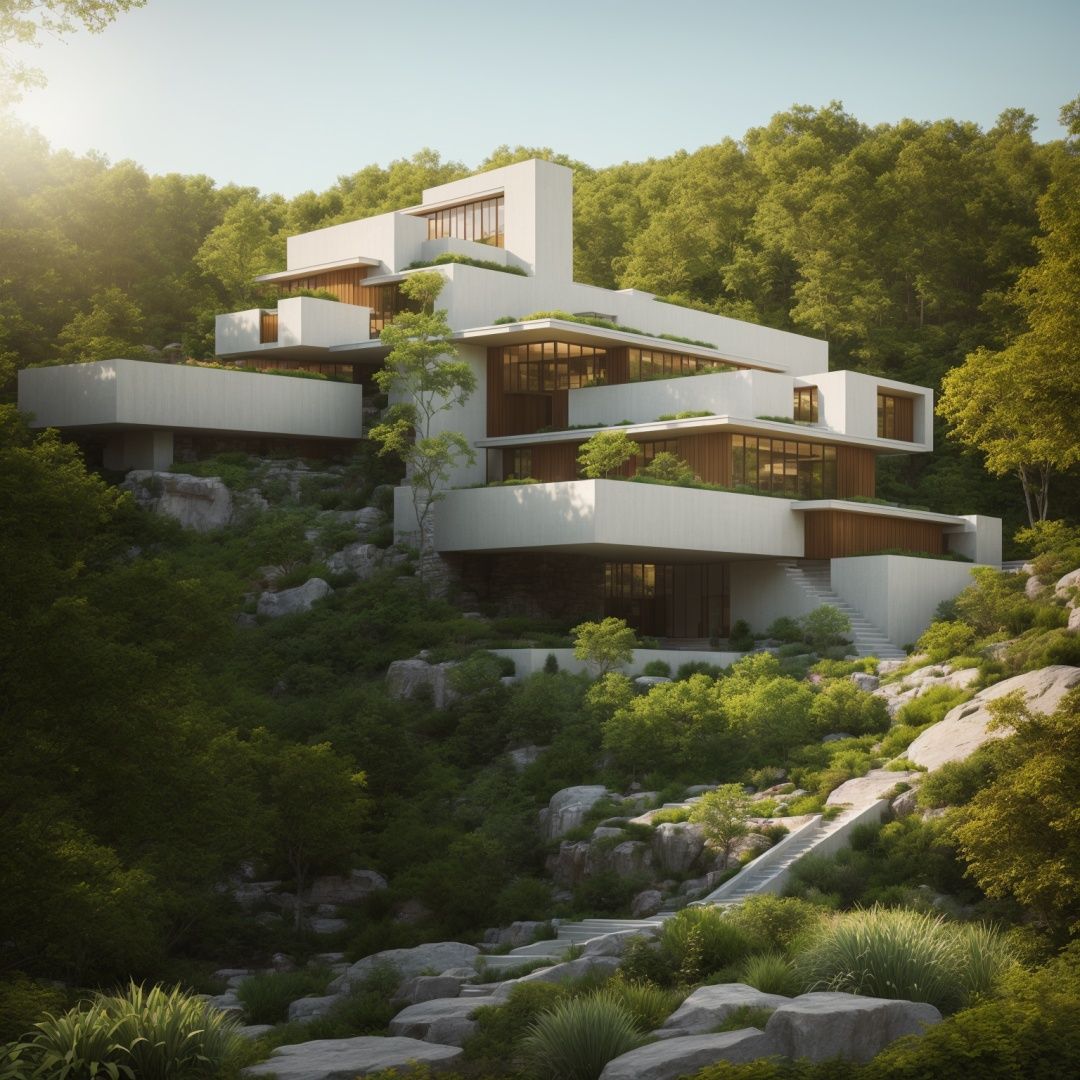 ((A photography showcase of Fallingwater,  the iconic architecture by Frank Lloyd Wright located in Mill Run,  Pennsylvani...