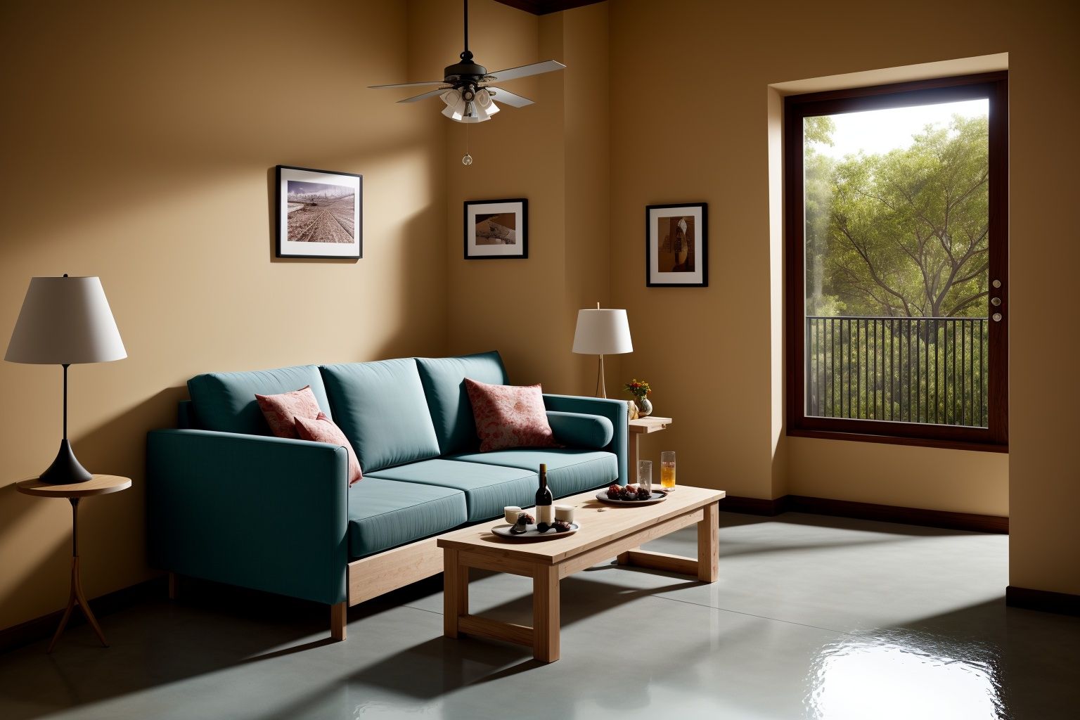 Indoors living room captured in the art form of Photography. Inspired by the works of Ansel Adams,  the room embodies a Sc...