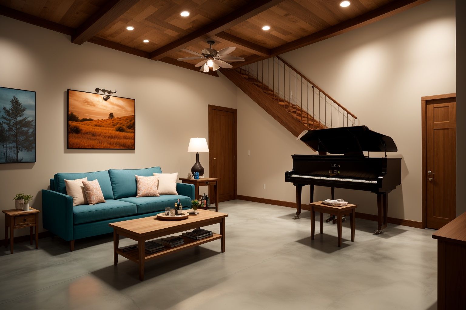 Indoors living room captured in the art form of Photography. Inspired by the works of Ansel Adams,  the room embodies a Sc...