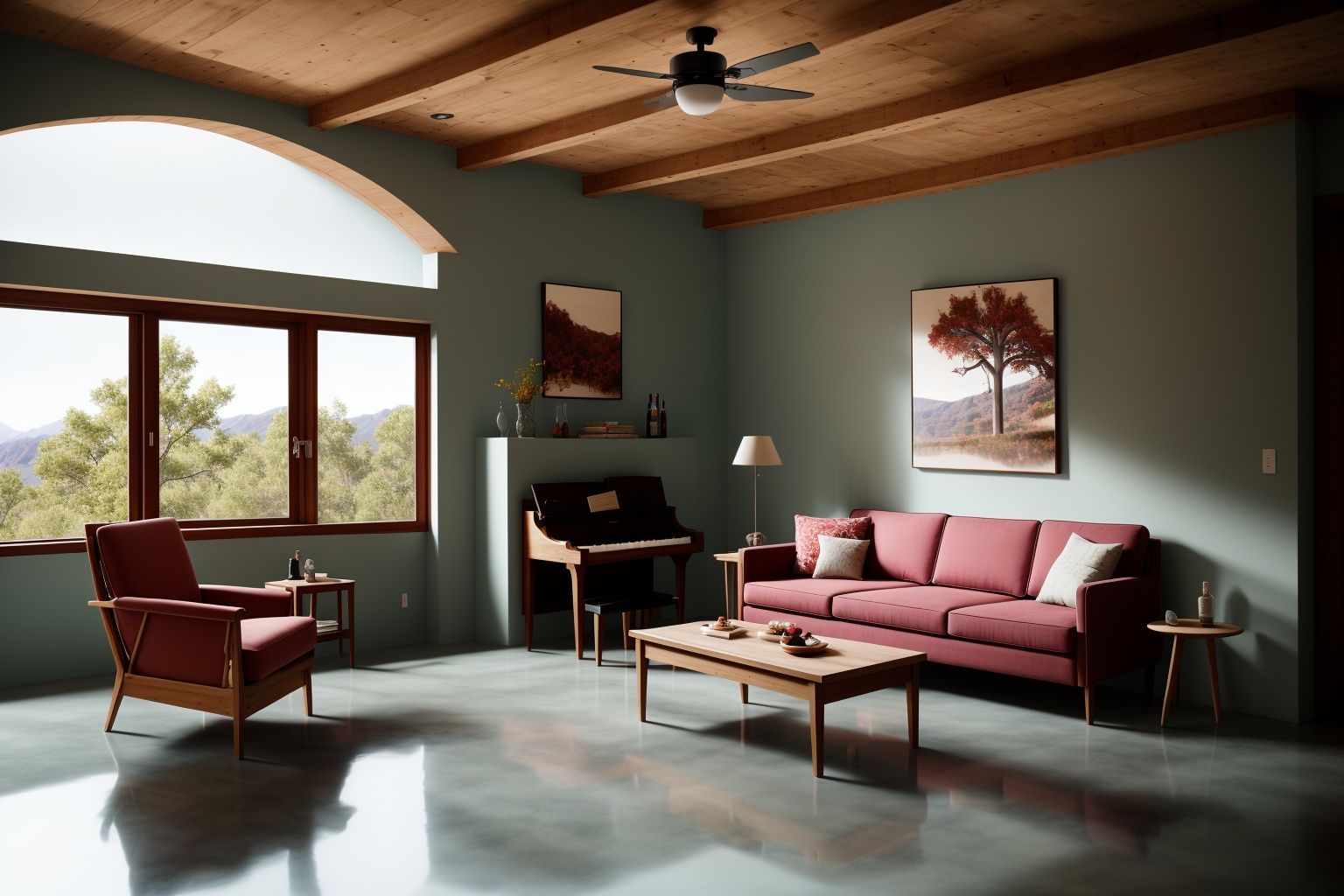 Indoors living room captured in the art form of Photography. Inspired by the works of Ansel Adams,  the room embodies a Sc...