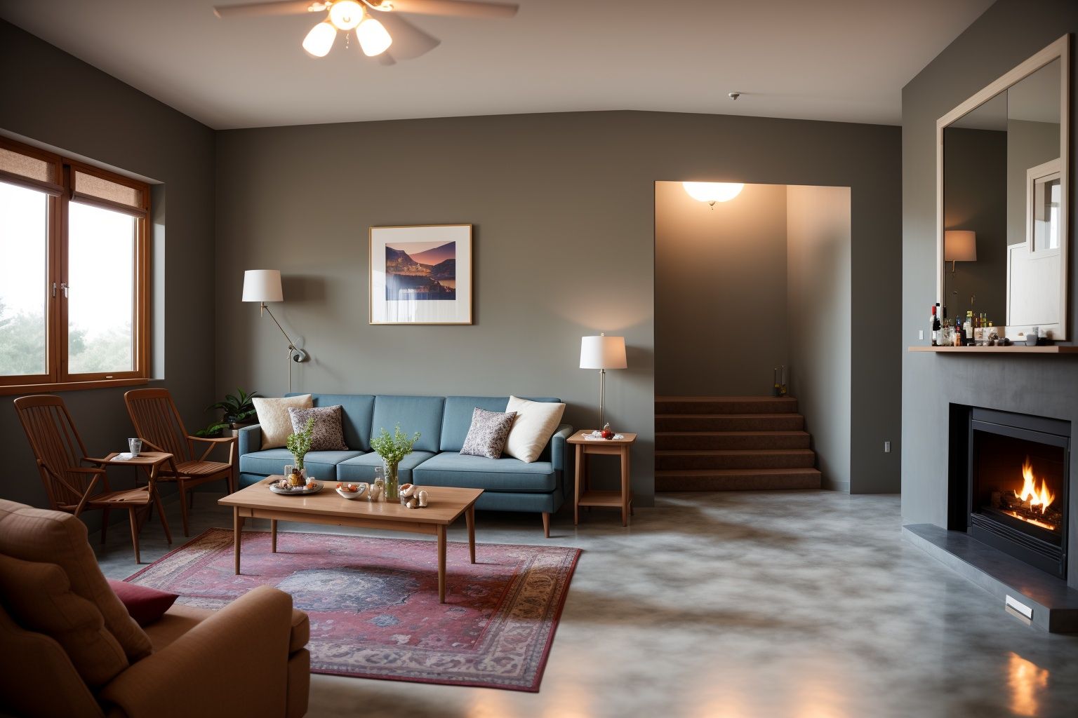 Indoors living room captured in the art form of Photography. Inspired by the works of Ansel Adams,  the room embodies a Sc...