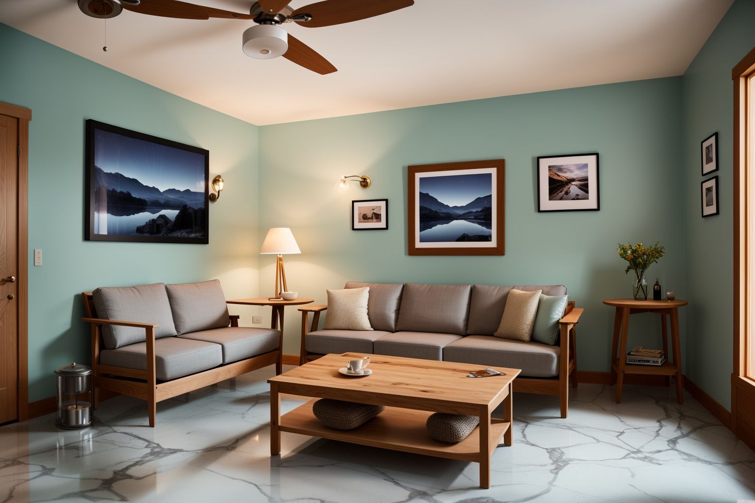 Indoors living room captured in the art form of Photography. Inspired by the works of Ansel Adams,  the room embodies a Sc...