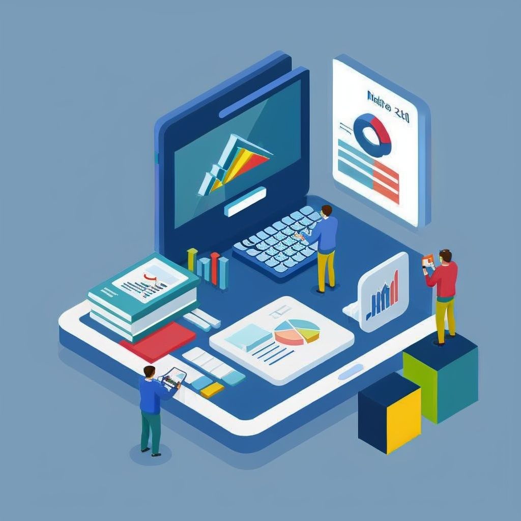 illustration,2.5D,blue background, line chart on cellphone，ladder，calculator，Pie chart，People discuss,<lora:a36145b4b7b9d8728f99094d97277ef3653c23681c9939c4af4524f0b8404309:0.8>