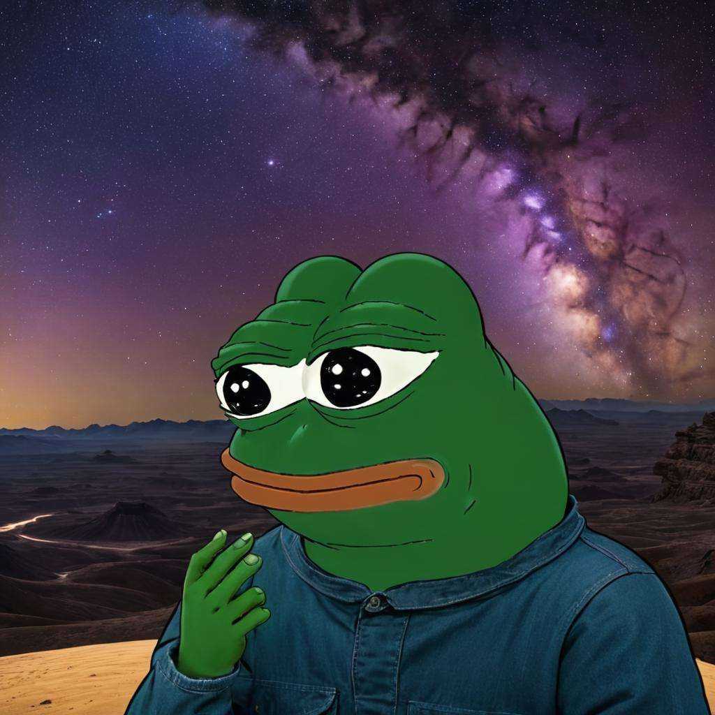 A place off planet earth in a galaxy far far away,  (((pepe_frog))),  1 boy on Tensor.Art