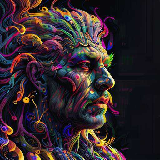 psychedelic,  black man,  illustration on Tensor.Art