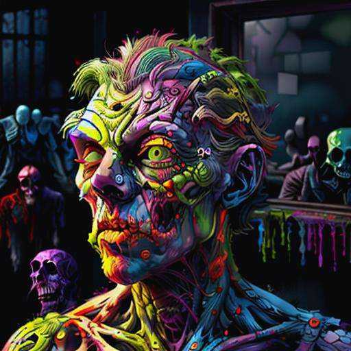 psychedelic,  drawing,  zombie on Tensor.Art