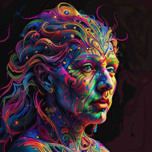 psychedelic,  woman,  drawing on Tensor.Art
