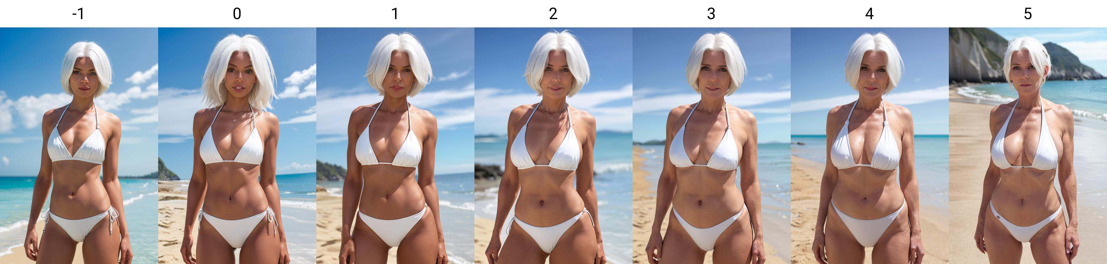 upper body,  bikini,  white hair on Tensor.Art