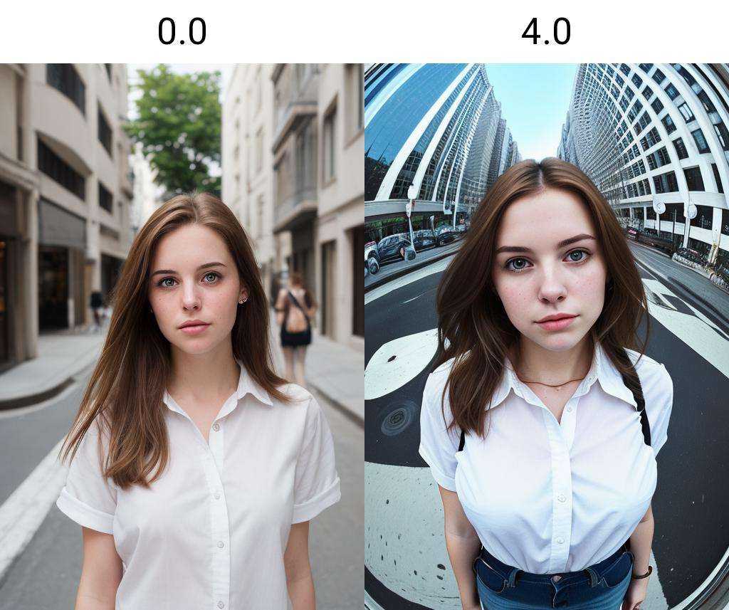 portrait of a white girl in street,  white shirt,  brown hair on Tensor.Art