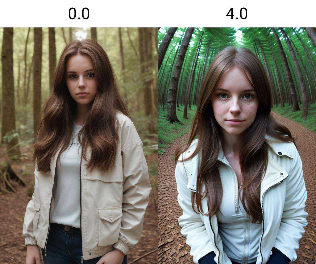portrait of a white girl in forest,  jacket,  brown hair on Tensor.Art
