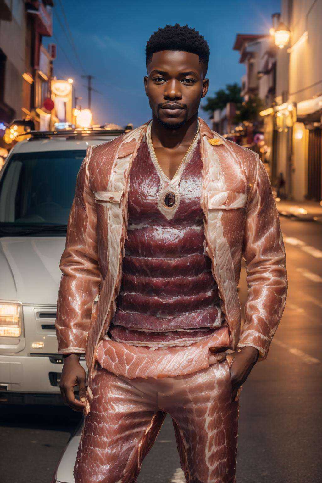 upper body a handsome african man,  dynamic pose,  wearing a s4sh1m1 uniform on Tensor.Art
