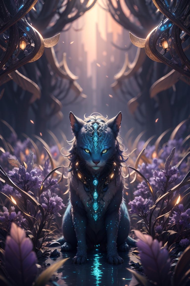 Generate an enchanting and surreal depiction of a world locked in perpetual twilight. Picture a captivating landscape wher...