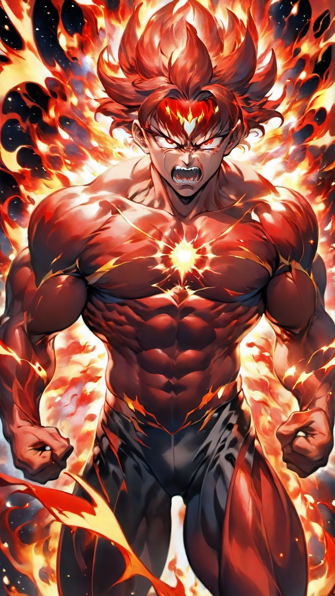 (Concept style :1.5) Anger, explosion, gnashing of teeth, rage (complex detail) Advanced color) The eyes of the concept virtual figure are full of longing flames, burning with endless desire. The whites of his eyes turned a deep red, and his pupils dilated to their limits, as if they were trying to pull all their power into them. The eyes shone with an unquenchable desire, as if to seize everything in the universe, the body was surrounded by concepts and desires, his muscles as if they were symbols of the power of desire, every muscle twisted and radiating a strong magical light. His skin is covered with strange symbols and lines, they represent endless desire and pursuit