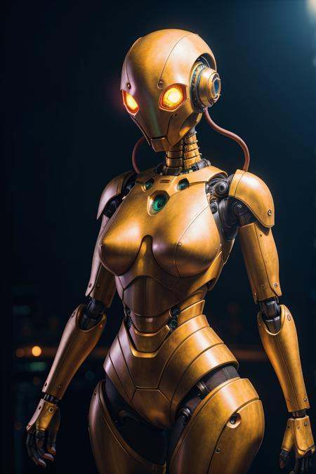 photo RAW,  (Cthulhu robot meets a humanoid female,  made by John McQueille on Tensor.Art