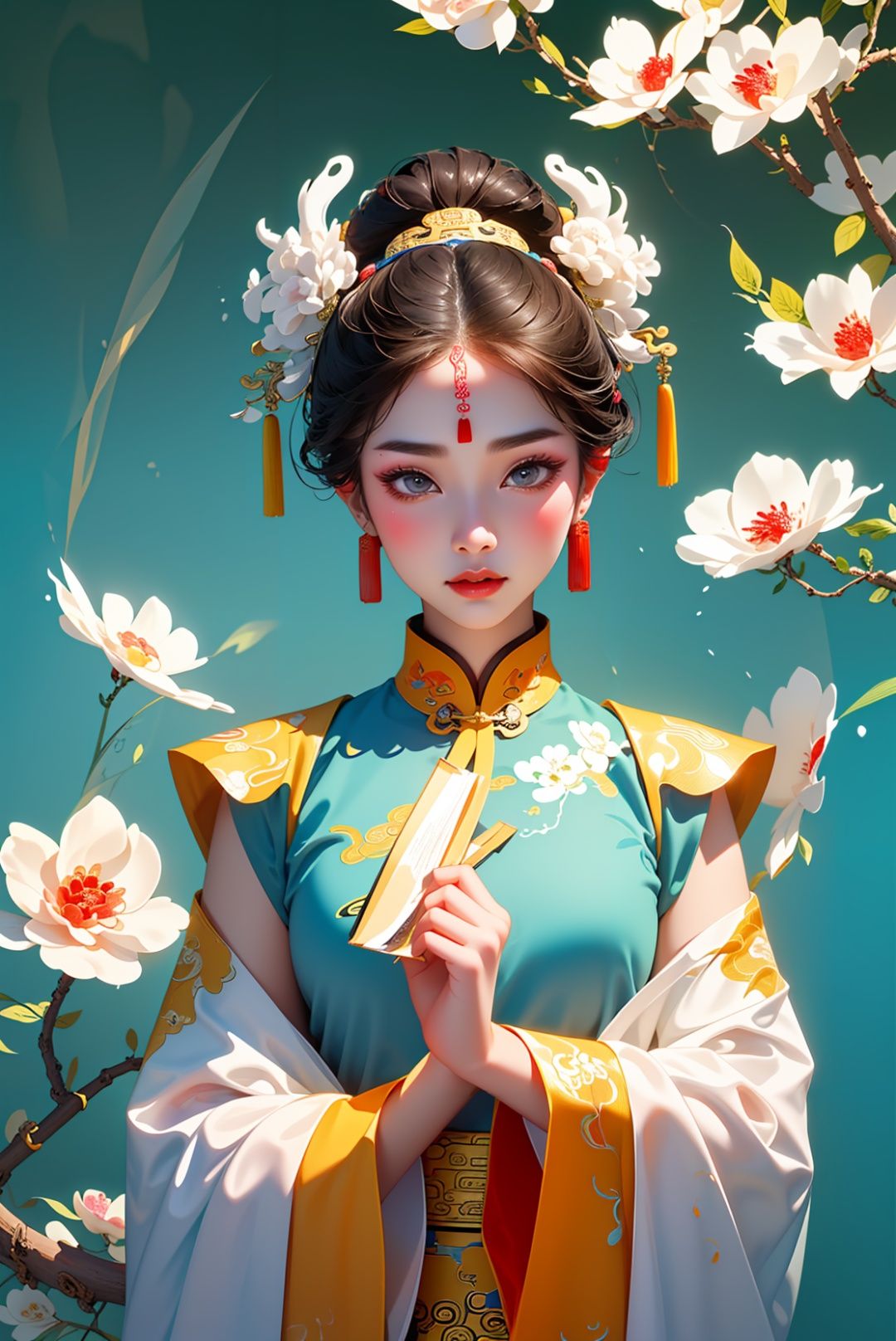 ((masterpiece)),best quality,((illustration)),extremely detailed wallpaper,(((beijing opera))),((((dyeing)))),((Chinese painting)),((beijing opera)),(ink splashing),dyeing,((Chinese painting)),1girl,(solo),blue and white costume,the flower face of peking opera,