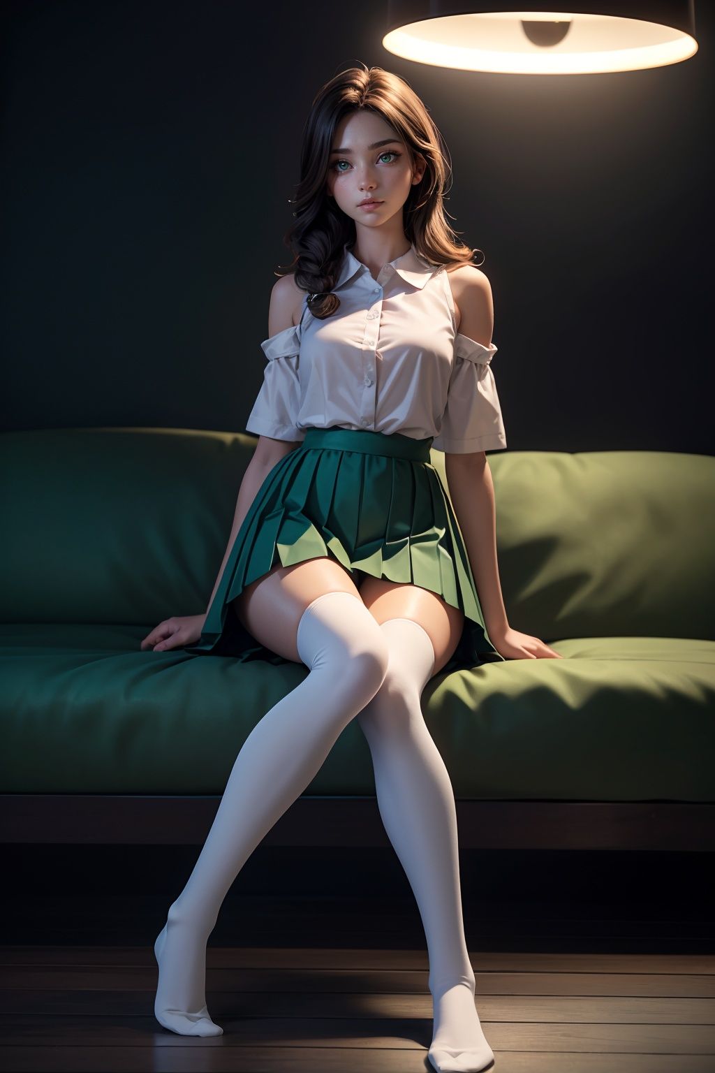 bokeh:1.2,  indoors,  (white thigh socks) on Tensor.Art