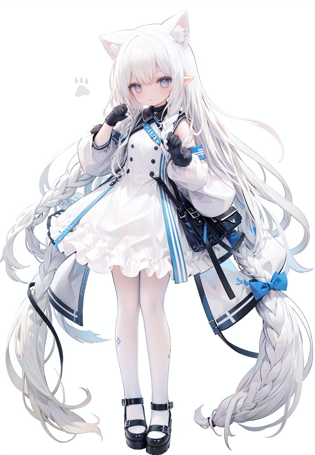 1girl,  white_gloves,  braid on Tensor.Art