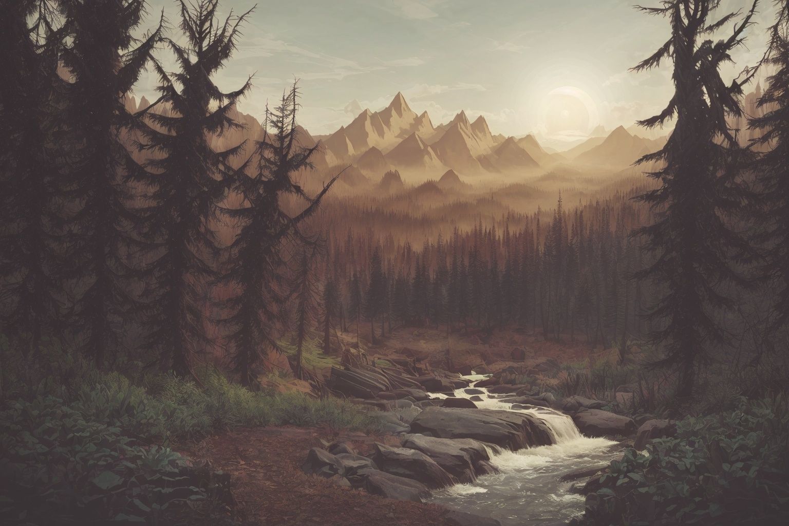 xyzabcwalls,  sun,  mountain on Tensor.Art