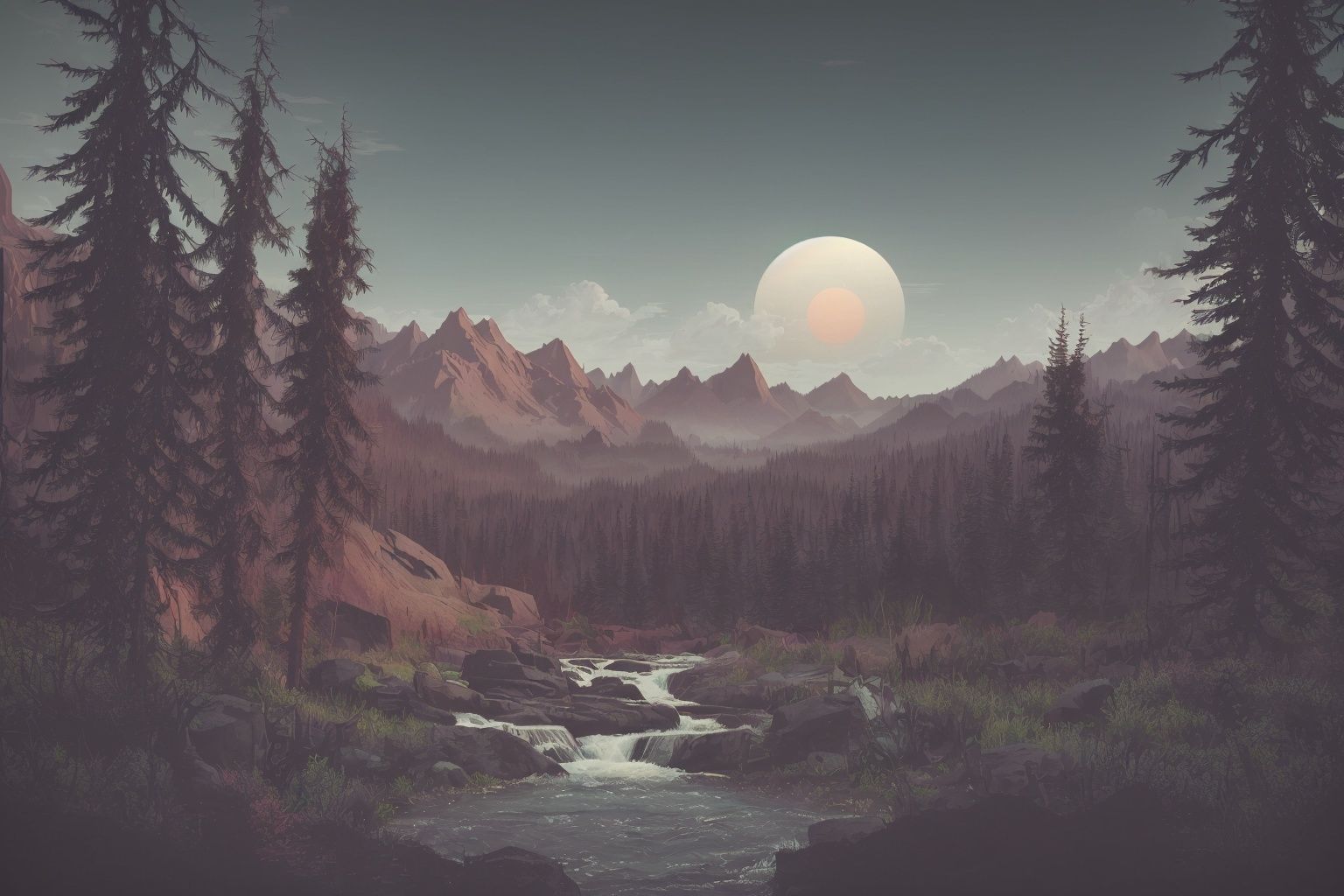 xyzabcwalls,  sun,  mountain on Tensor.Art