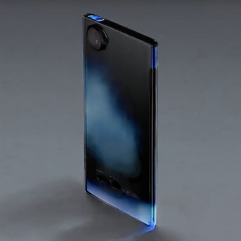 huan, no humans, still life, black background, phone, cellphone, simple background, blue background, grey background, gradient, reflection, gradient background, shiny, smartphone, signature, glowing, blue theme, dark background, solo, artist name  <lora:phone:1>
