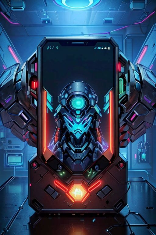 ((best quality)), ((masterpiece)), (futuristic), cyberpunk smartphone with DIY modular design, (robotic aesthetics:1.3), angular armored frame, (glowing circuitboard screen:1.2), illuminated by neon green lights, (H.R. Giger influence:1.1), exposed mechanical components, (advanced technology:1.2), features AI and VR capabilities, (80s retro-futurism:1.3), users can customize modules, (dynamic perspectives:1.1), (8k resolution:1.0),huan