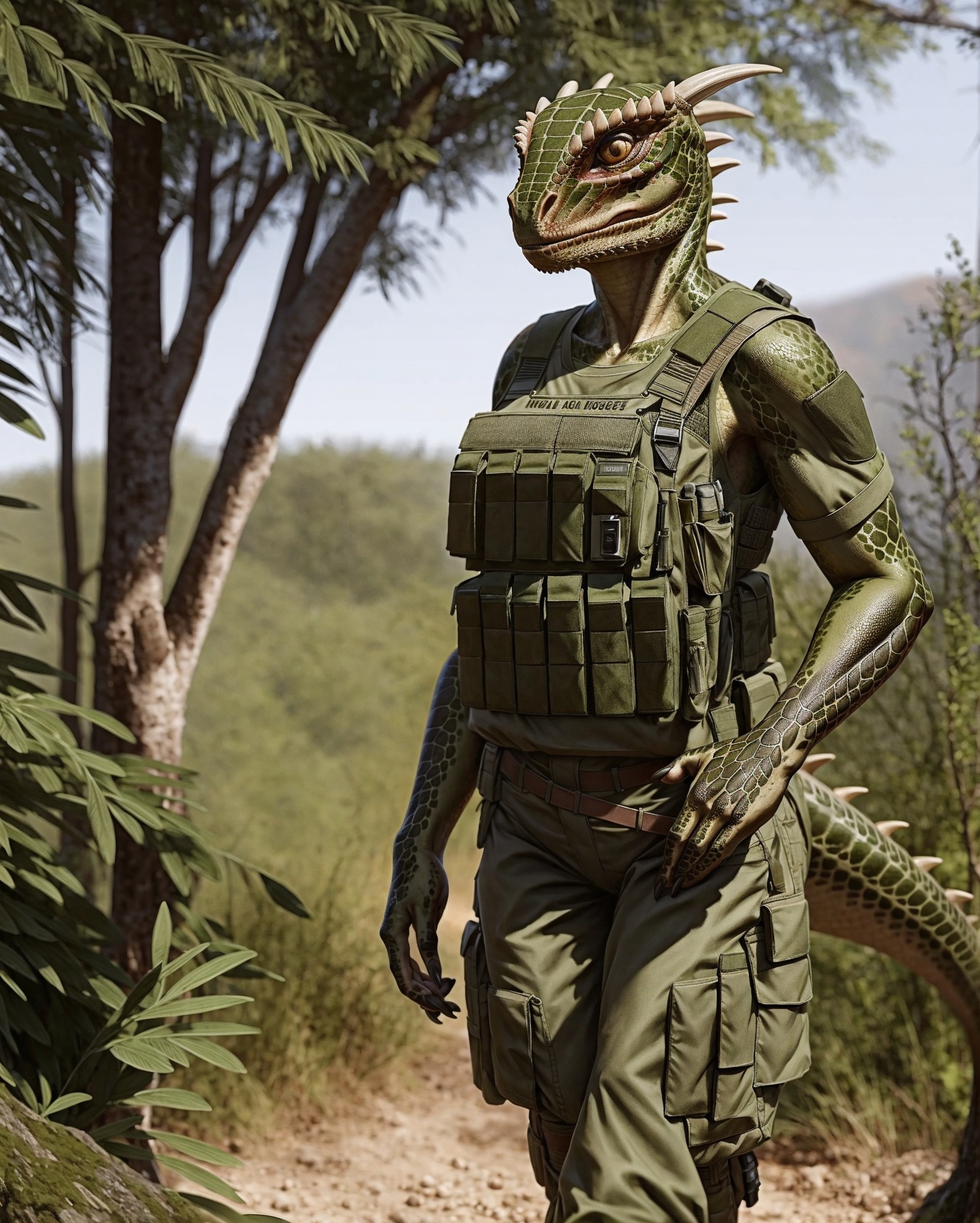 anthro,  argonian,  solo on Tensor.Art