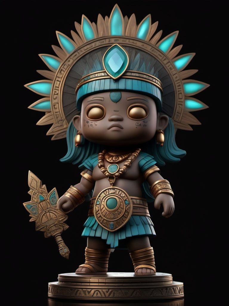 BJ_sanxingdui, solo, simple_background, holding, jewelry, standing, full_body, weapon, necklace, chibi, no_humans, colored_skin, black_background，photo,8k,intricate,highly detailed,majestic,digital photography,broken glass,hdr,realistic,high definition,<lora:Sanxingdui_SDXL:0.7>,