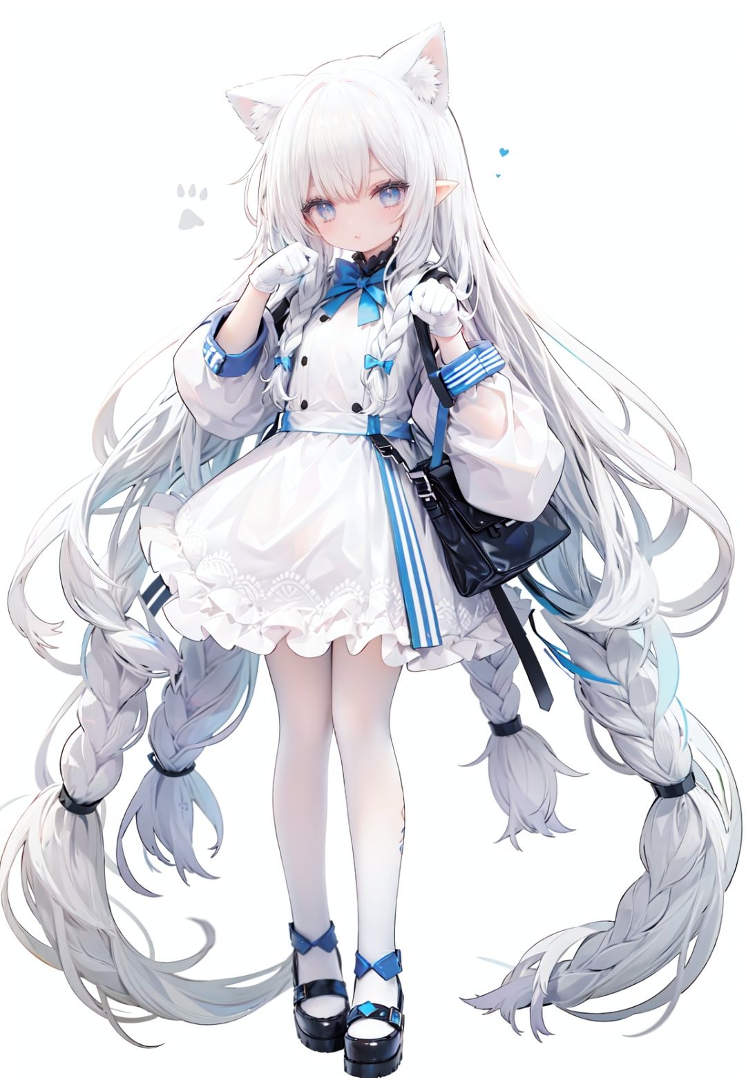 1girl,  white_gloves,  braid on Tensor.Art