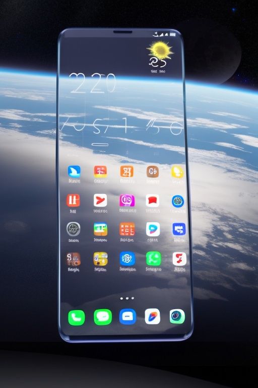 <lora:mobile-000016:1.0>, Transparent smartphone in space,The background is Earth seen from space, no humans, 