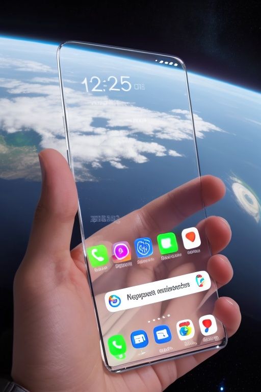 <lora:mobile-000016:0.8>, Transparent smartphone in space,The background is Earth seen from space, no humans, 