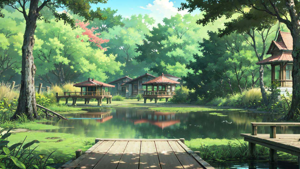 outdoors,  wetlands,  boardwalk on Tensor.Art