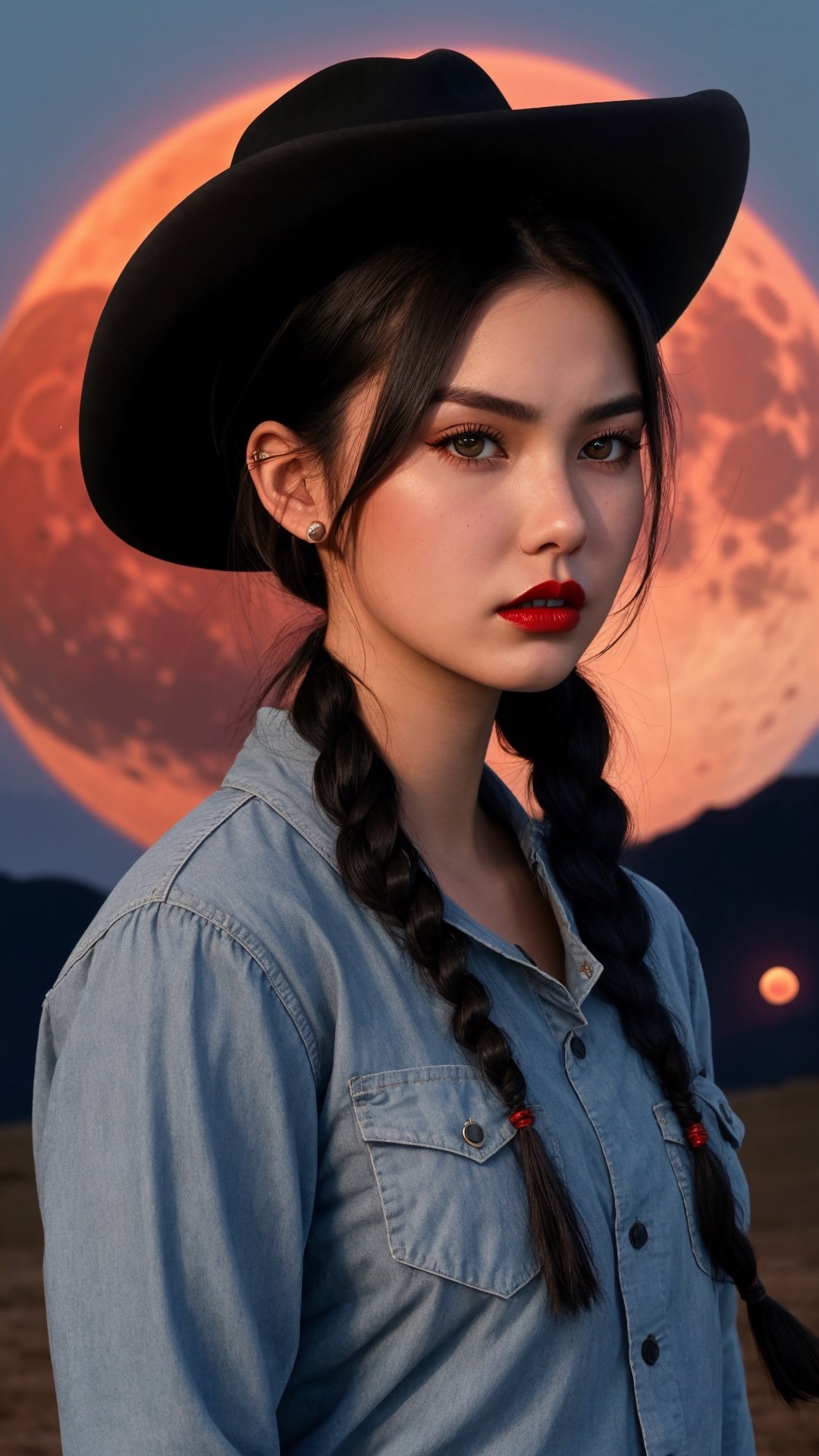 23-year-old woman,  determined face,  red lips on Tensor.Art
