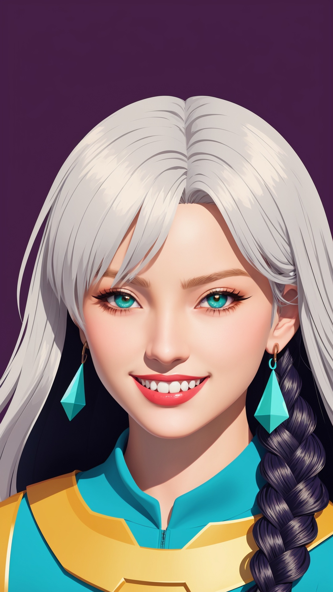 Detailed illustration of a woman,  full face,  long hair on Tensor.Art