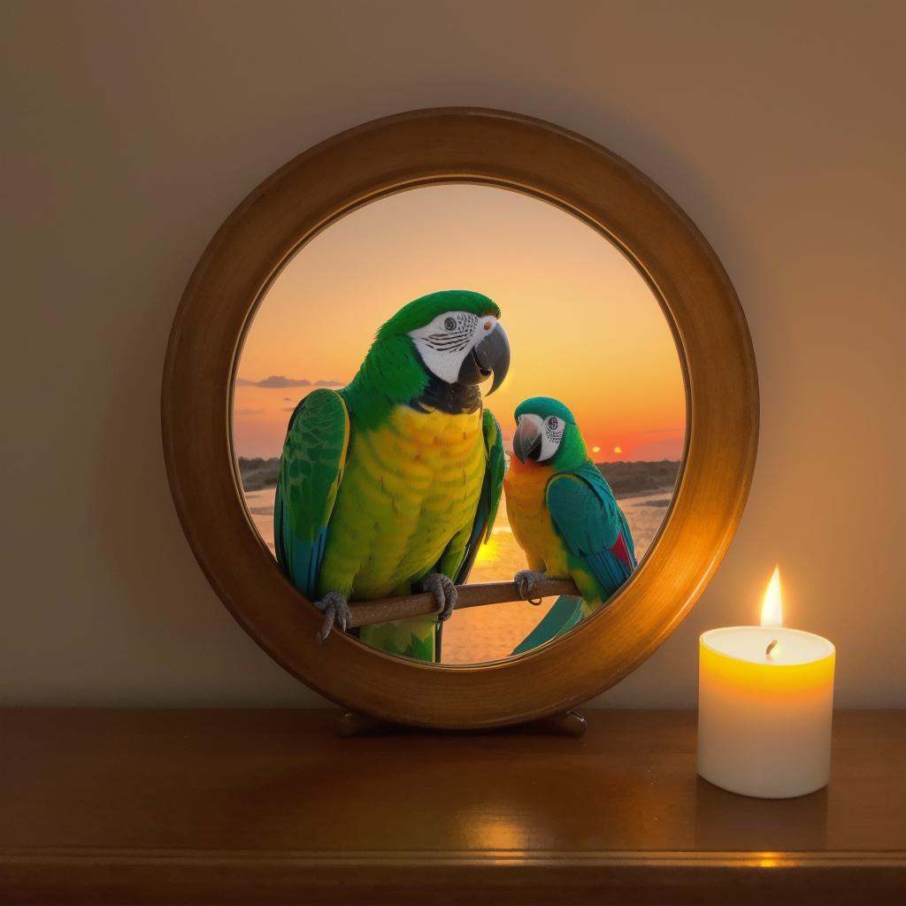 portrait,  parrot,  candlelight on Tensor.Art